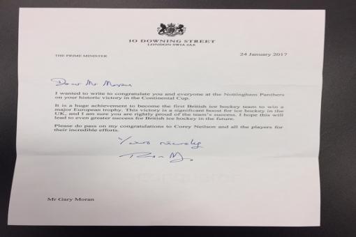 Prime Minister adds her congratulations for European success