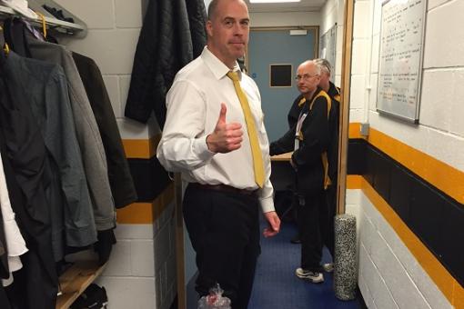 And finally....even the coach got hurt 'blocking a shot!'