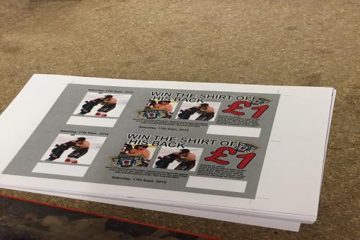 COUNTDOWN TO SATURDAY - shirt raffle and fifty-50 tickets printed
