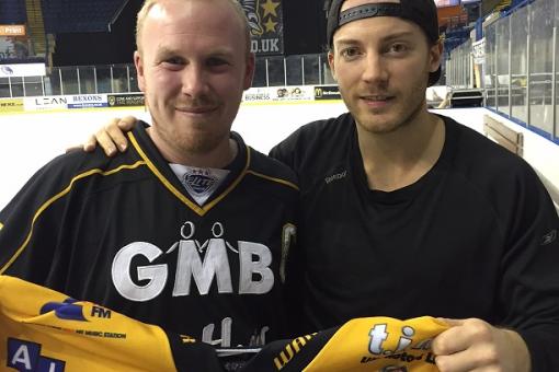 Fan Chris wins Erik Lindhagen's game worn shirt from Storm win
