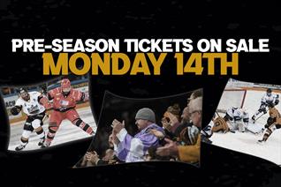 PRE-SEASON TICKETS TO GO ON SALE MONDAY 14TH AUGUST