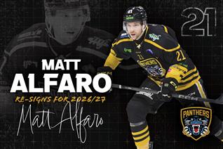 ALFARO RETURNS FOR THIRD SEASON WITH PANTHERS