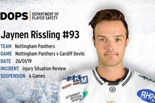 Rissling receives six game ban