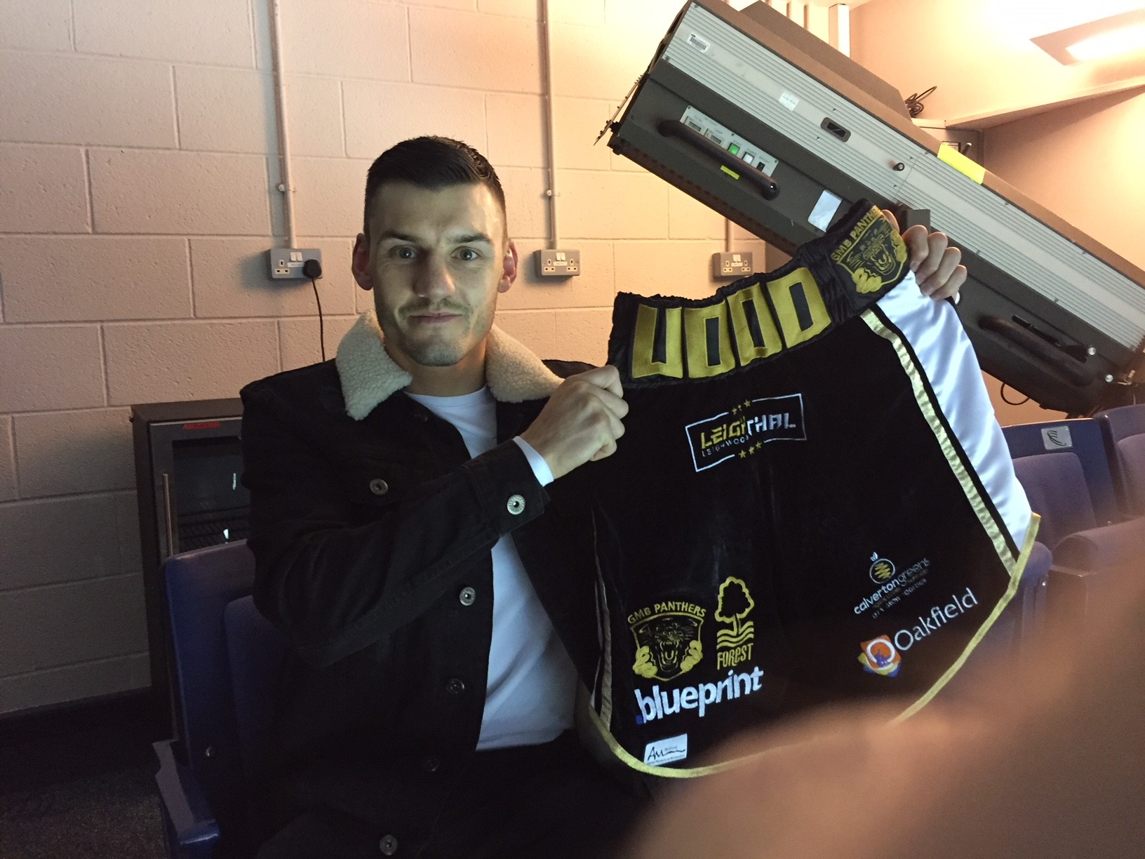 Panthers logo on Leigh’s new shorts Top Image