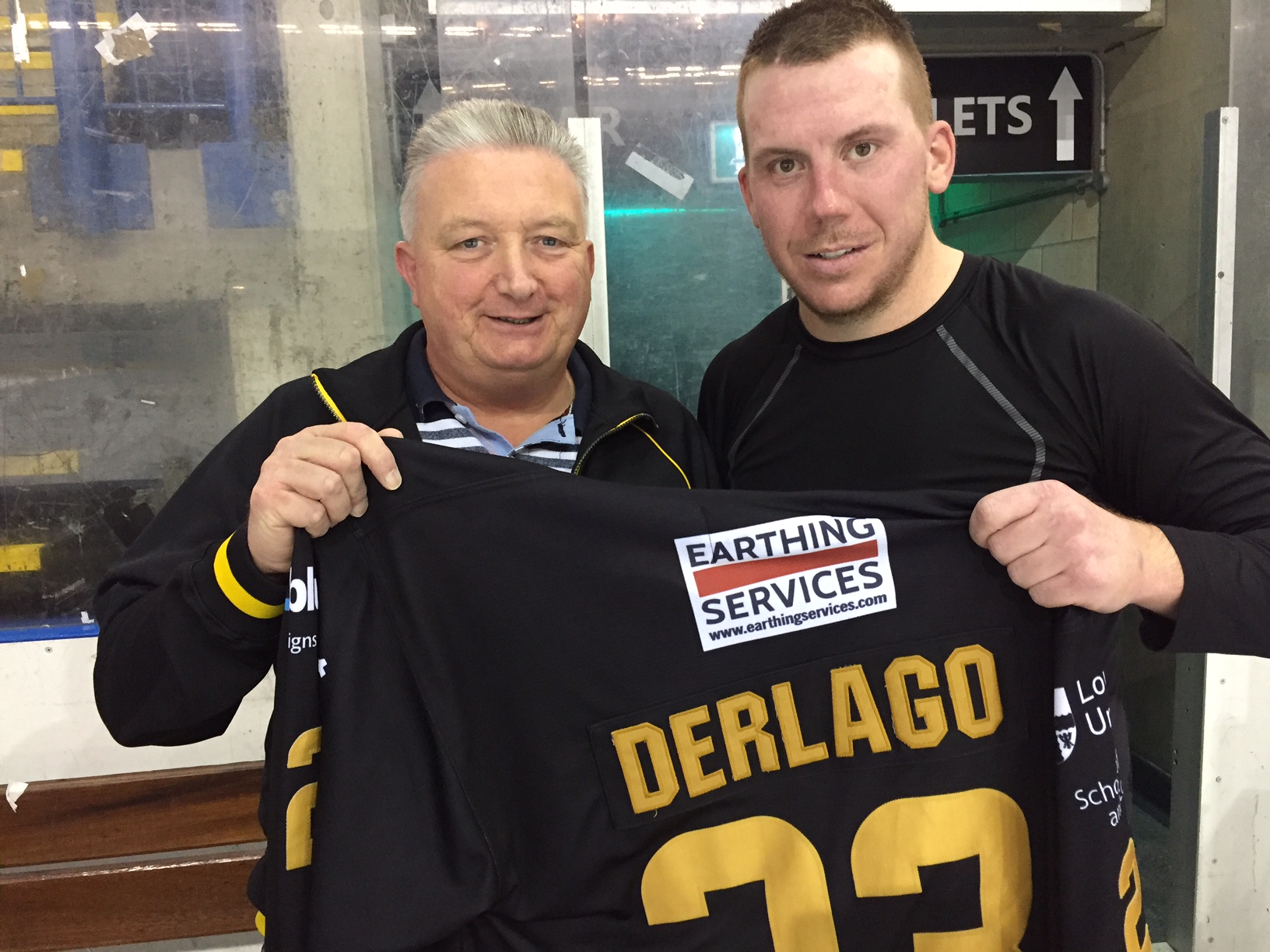 Long time fan leaves with Derlago's jersey Top Image