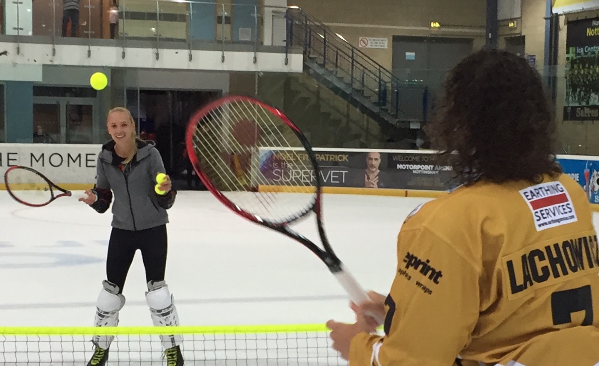 Tennis ace visits arena Top Image