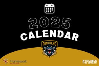 2025 PANTHERS CALENDAR ON SALE FROM SUNDAY