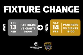 PANTHERS v BELFAST MOVED FROM 13TH FEB TO SAT 14TH FEB