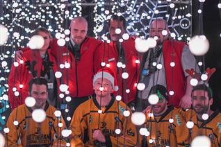 PANTHERS VISIT VICTORIA CENTRE GLOW ROOM